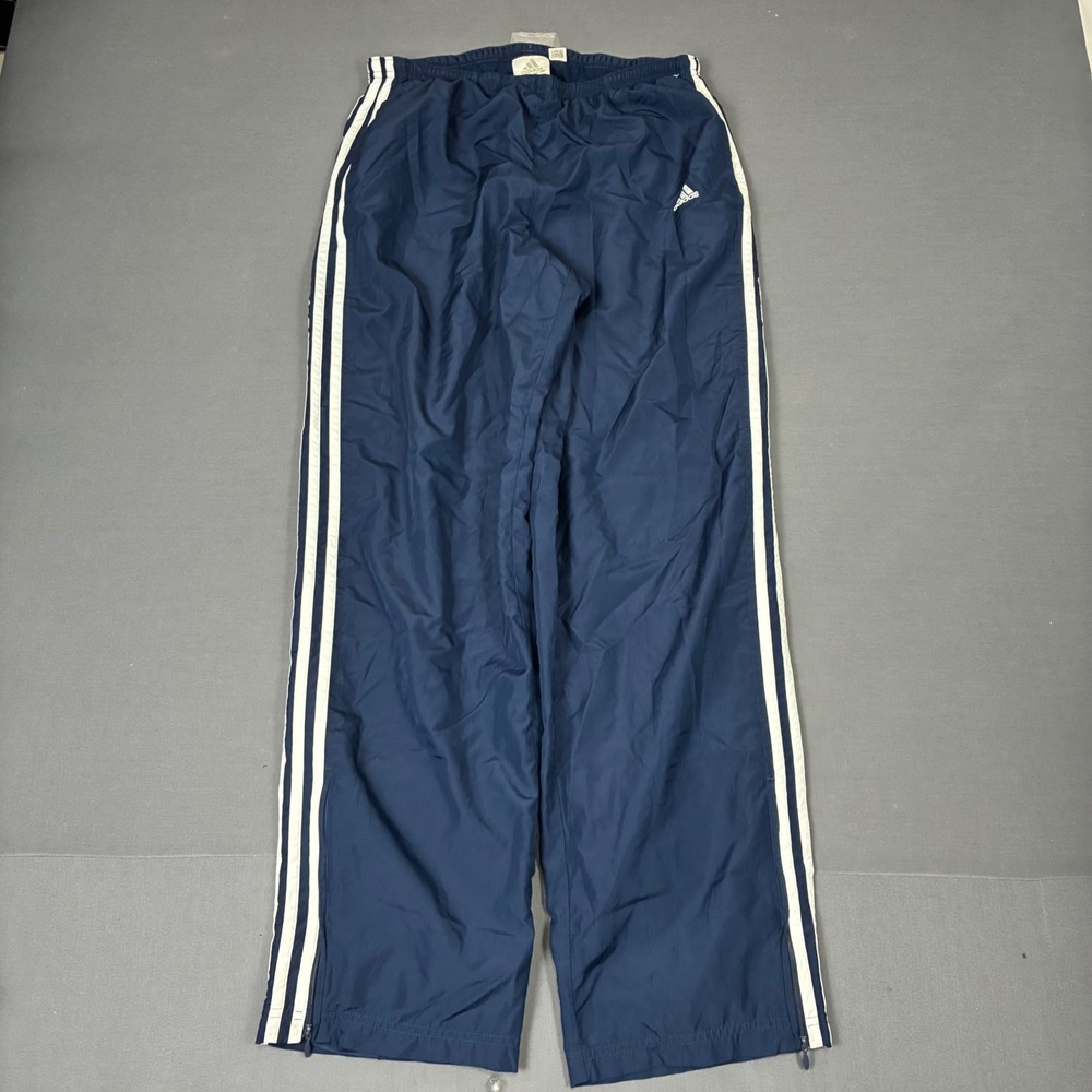 Y2K VTG Adidas Baggy Navy Blue Track Pants Men's Size Small - Picture 1 of 7